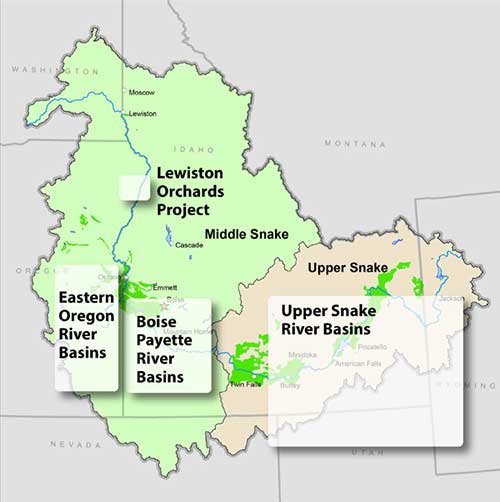 Map of Reservoir Storage diagrams