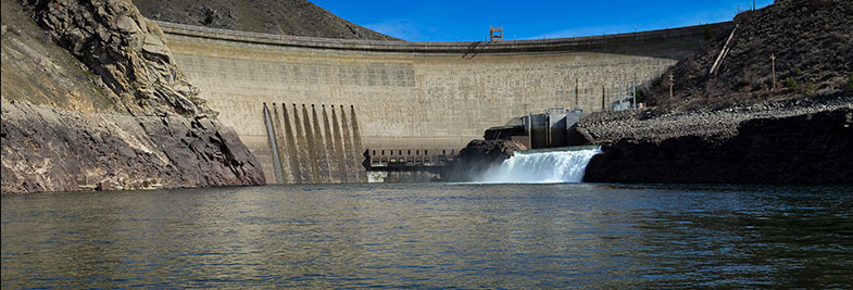 Arrowrock dam running powerplant
