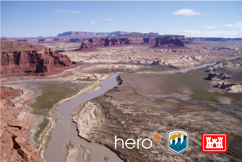 The Guardians of the Reservoir Prize Competition with a river running through the desert.