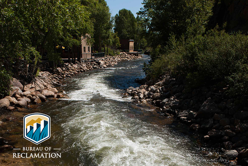 Image of The Big Thompson River as it flows through Estes Park, Colorado..