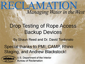 Screenshot for Drop Testing of Rope Access Backup Devices PDF