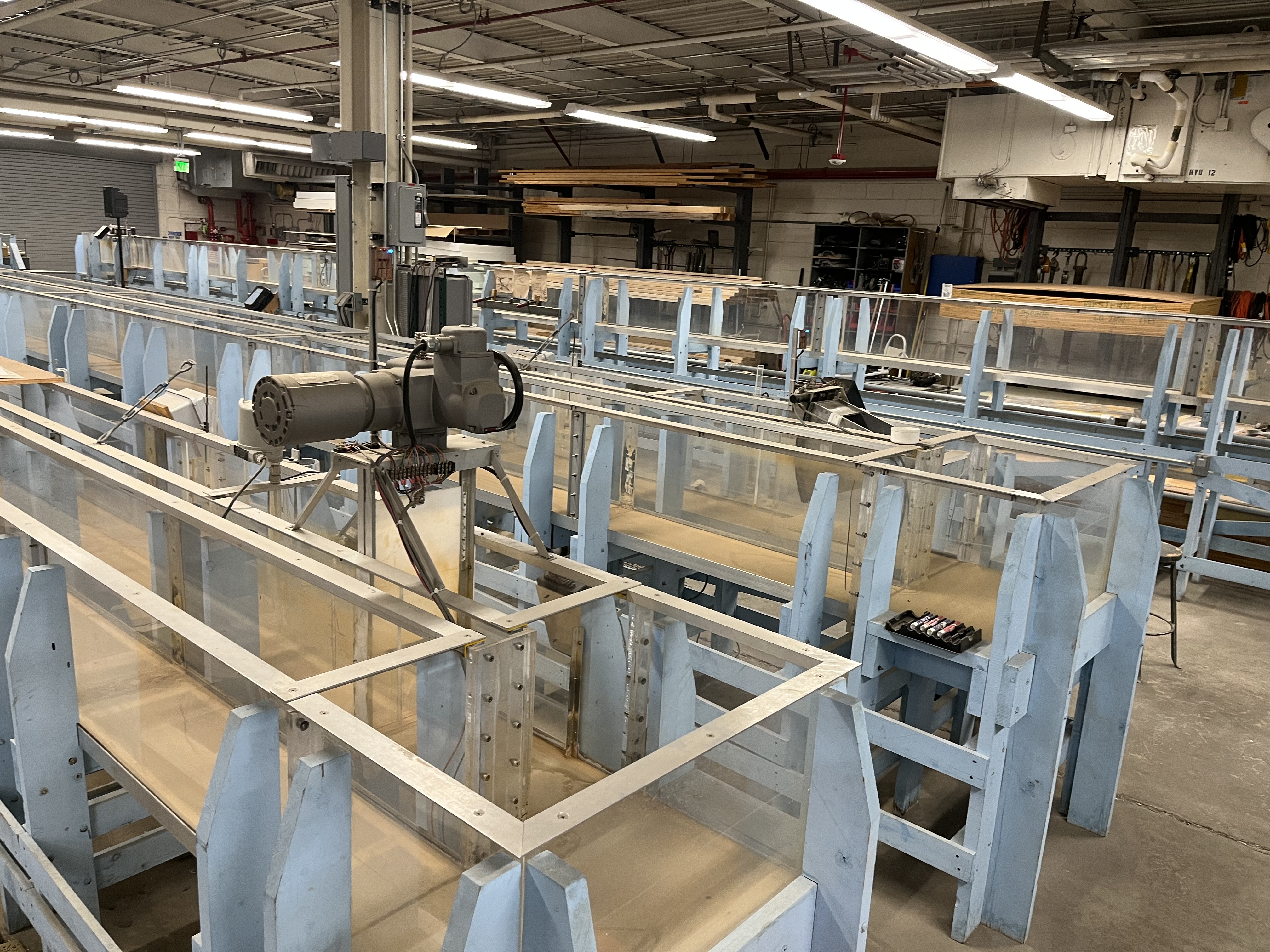 Photograph of canal operations simulator model