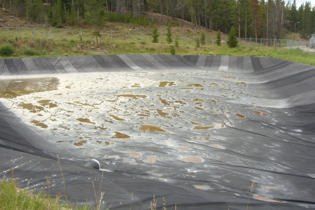  Photo of a geosynthetic retention pond liner