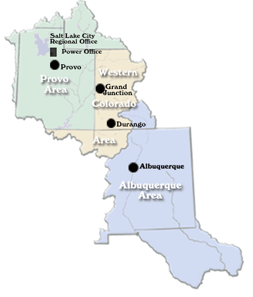 Map of Area Office juristictions