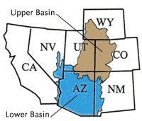 Map of Upper and Lower Colorado River Basins