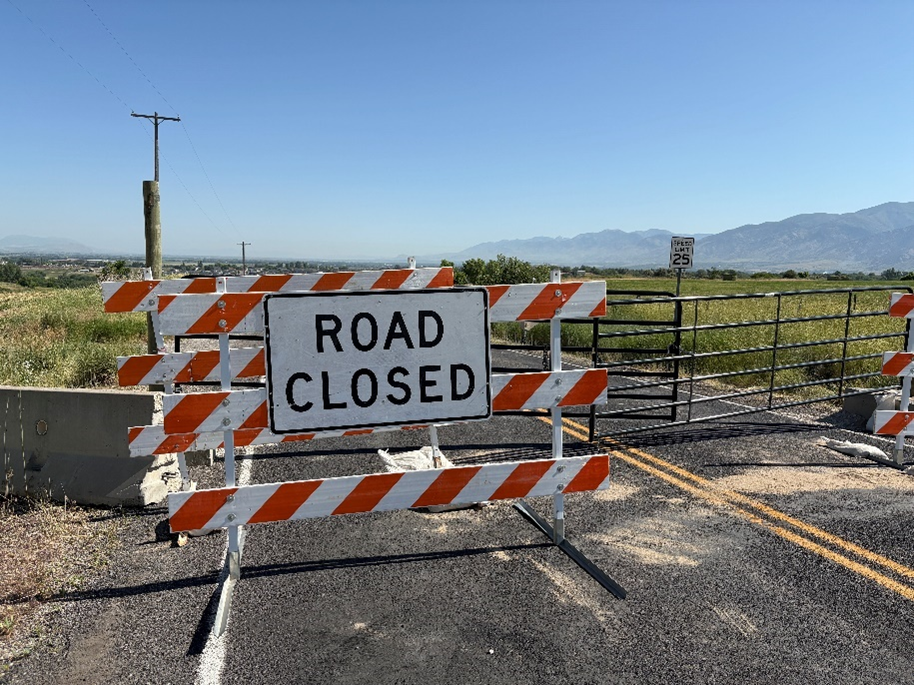 Road closed sign