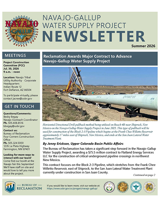 Navajo-Gallup Water Supply Project Newsletter