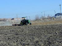 Photo: Preparing the Dine College demonstration farm for its first planting