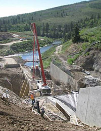 photo: Spillway repair work at Scofield Dam