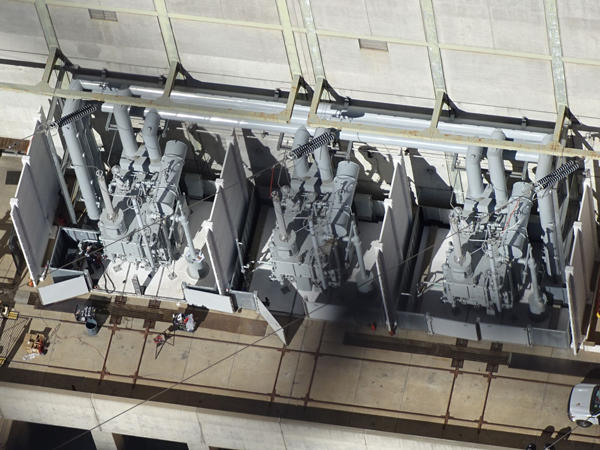 The new K1A transformer bank, fire walls, containment system and new Iso-Phase bus.