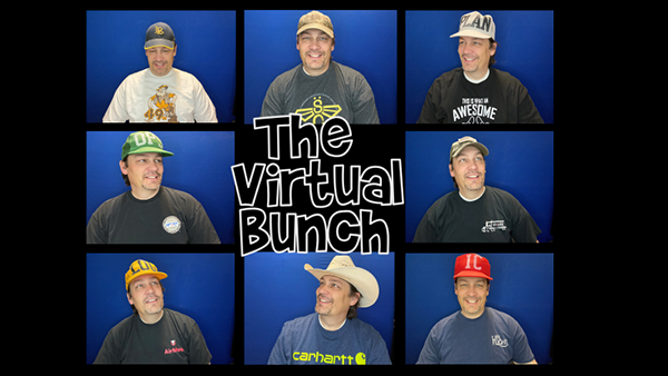 Illustraton in the style of the Brady Bunch showing eight frames of screen captures.