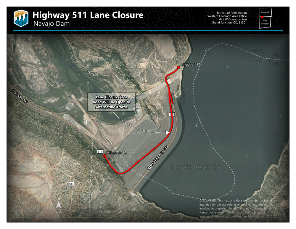 Highway 511 lane closure map